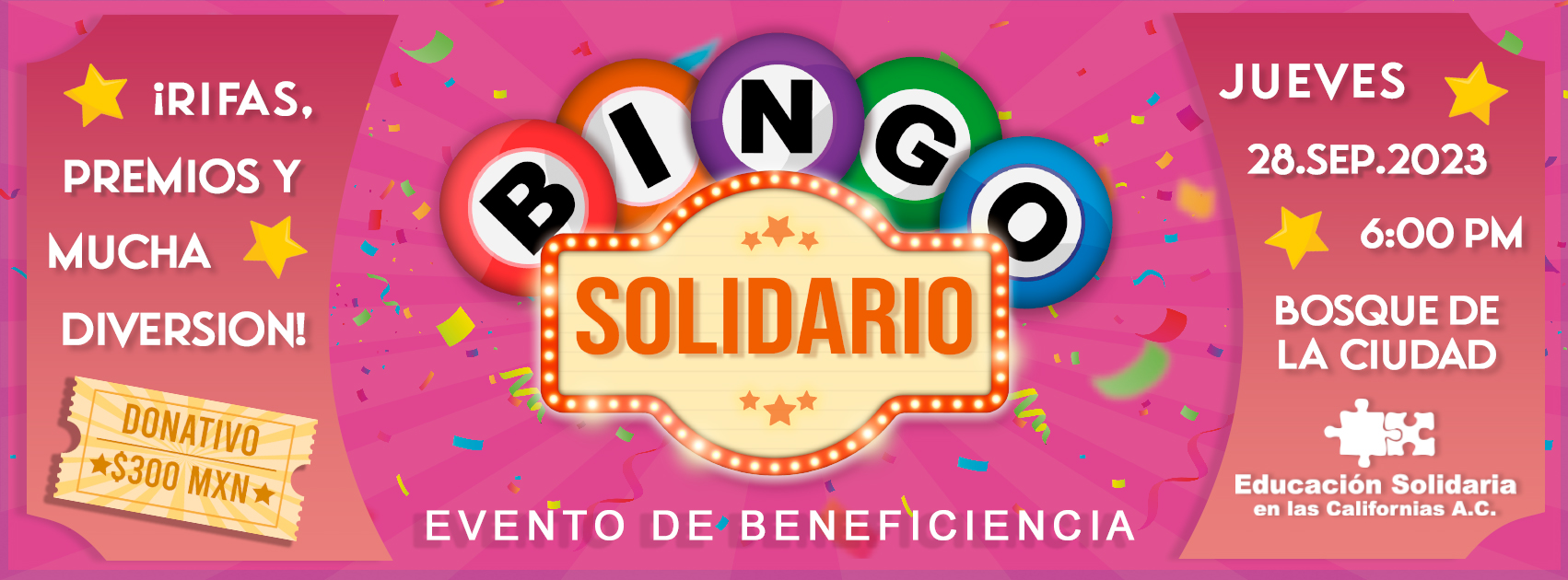 ¡Diviértete en el BINGO SOLIDARIO!